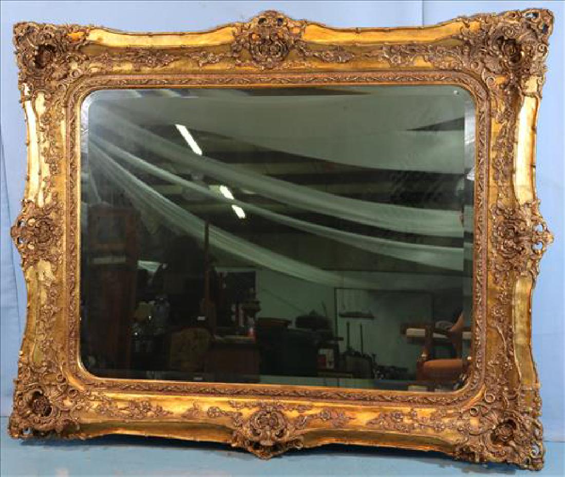 Contemporary gold mirror, 54 in. T, 64 in. W. (1 of 3)