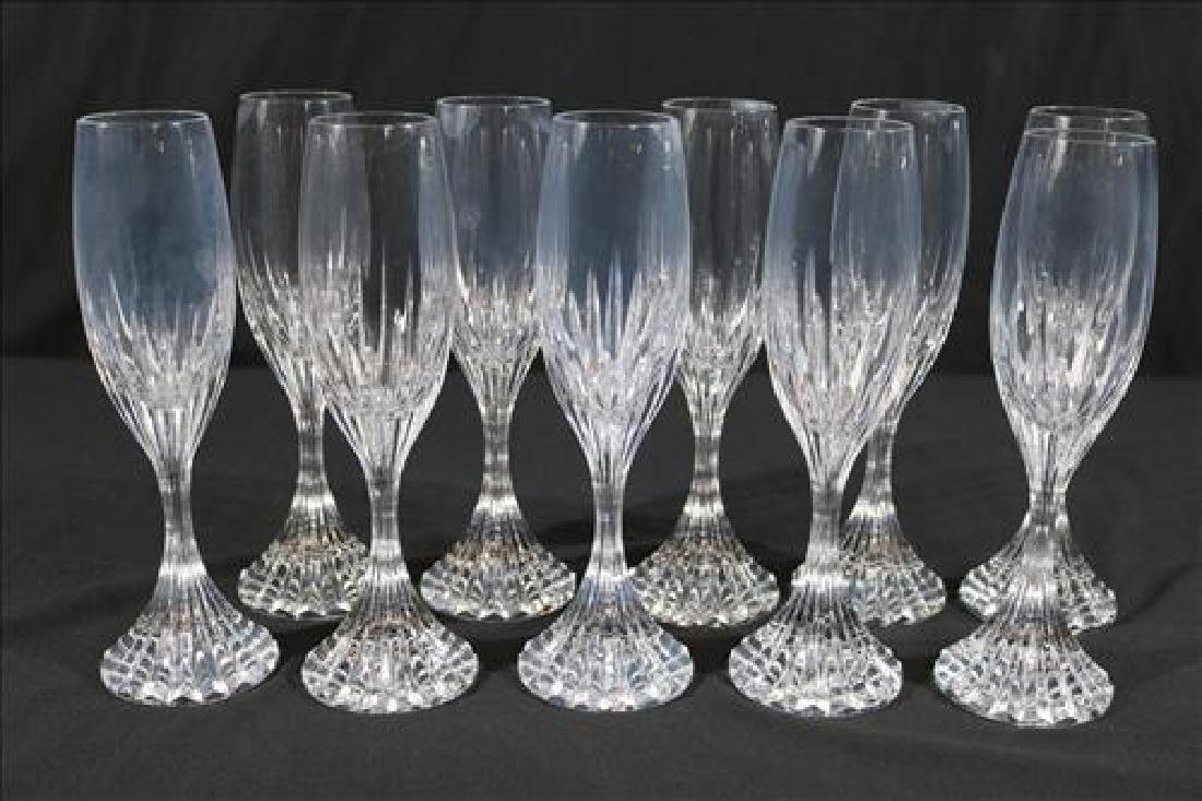 Set of 10 Baccarat wine glasses, 9 in T.: Set of 10 Baccarat wine glasses, 9 in T.