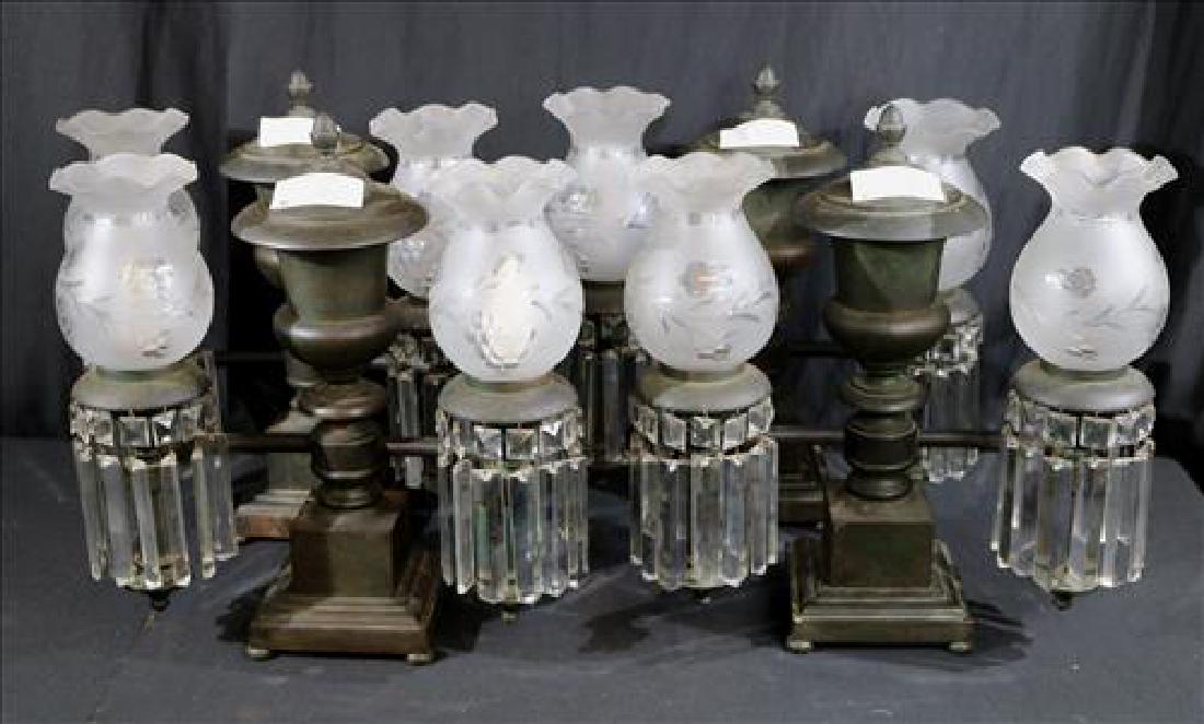 Set of 4 double arm argand lamps, 16 in. T. (1 of 2)
