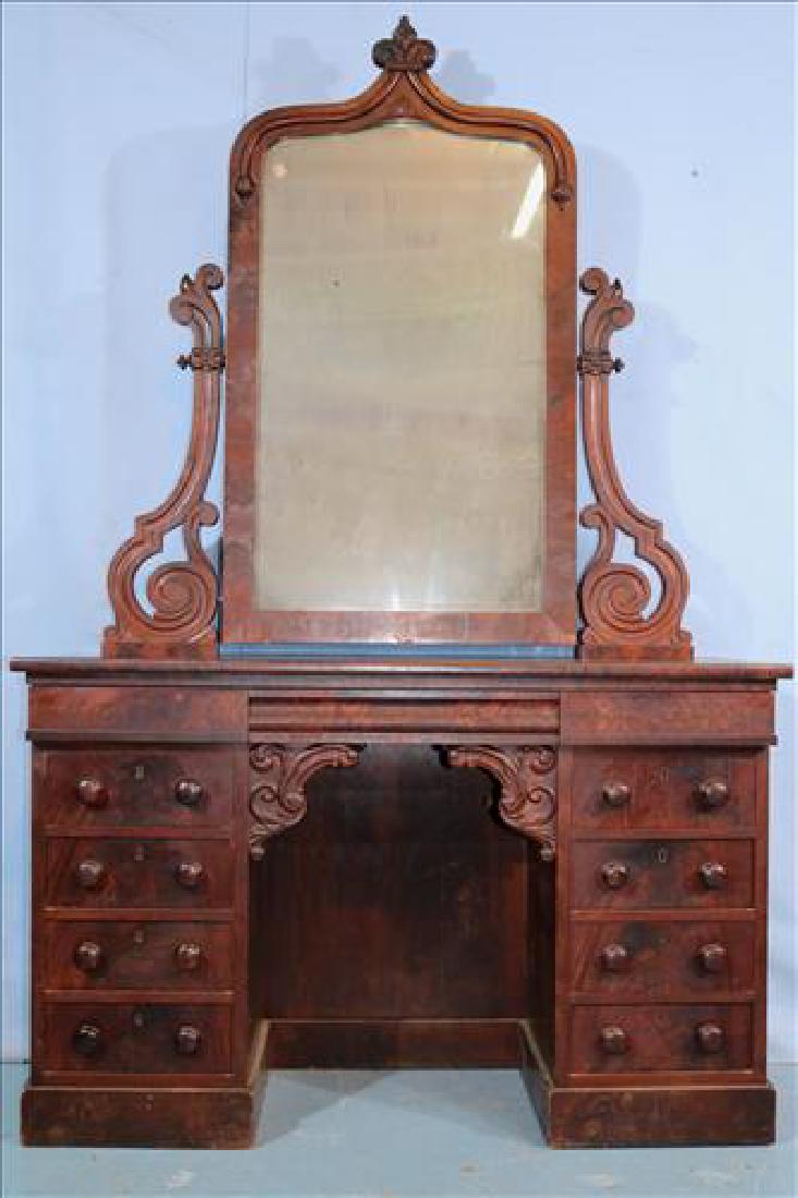 Flame mahogany Empire dressing table with mirror (1 of 4)