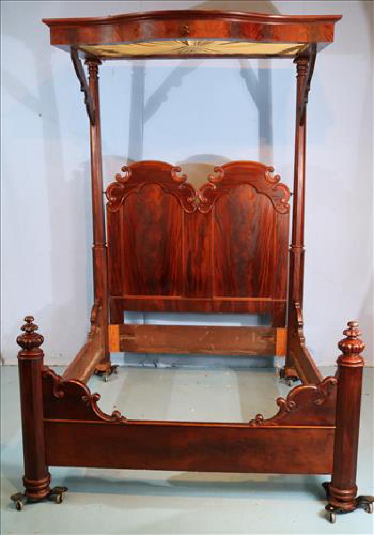 Walnut Victorian half tester plantation bed (1 of 4)