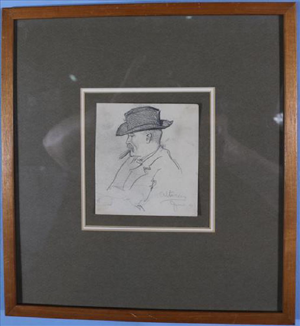 Pair of drawings of old man, sold at Christie's (1 of 8)
