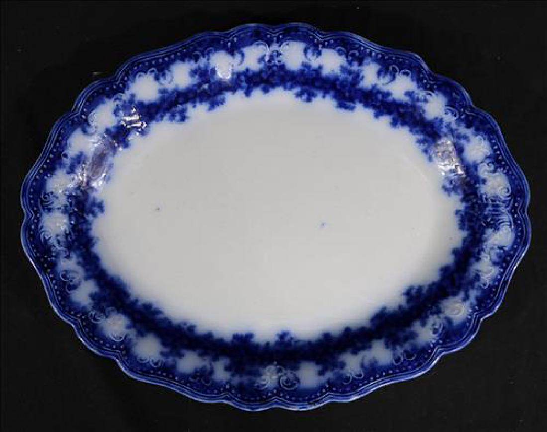 Antique flow blue platter marked Samuel Ford (1 of 3)