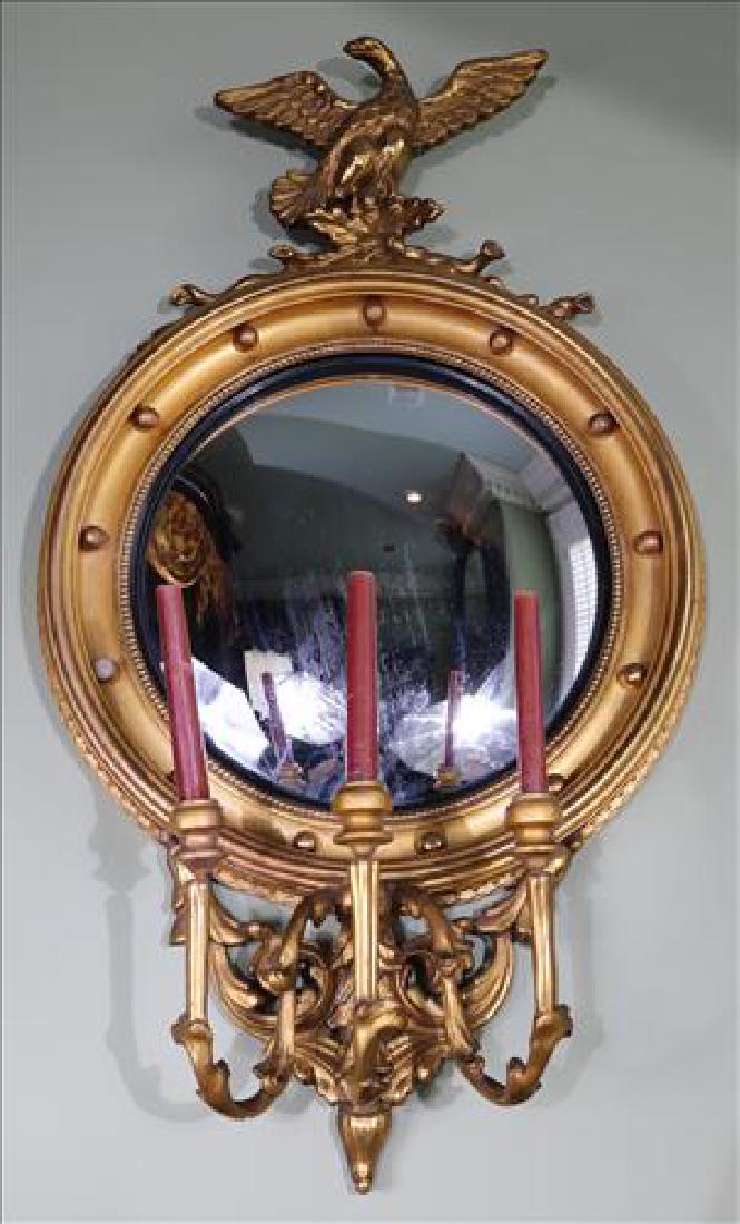 Federal convex mirror with candelabra (1 of 3)