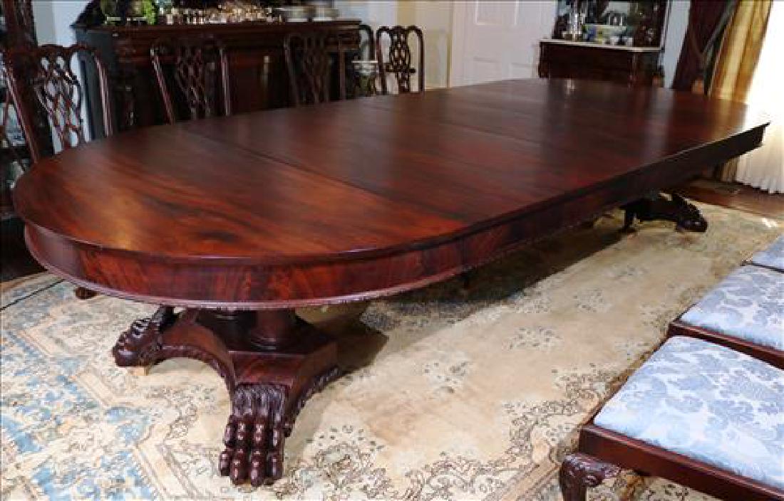 Exceptional mahogany dining table with claw feet (1 of 8)