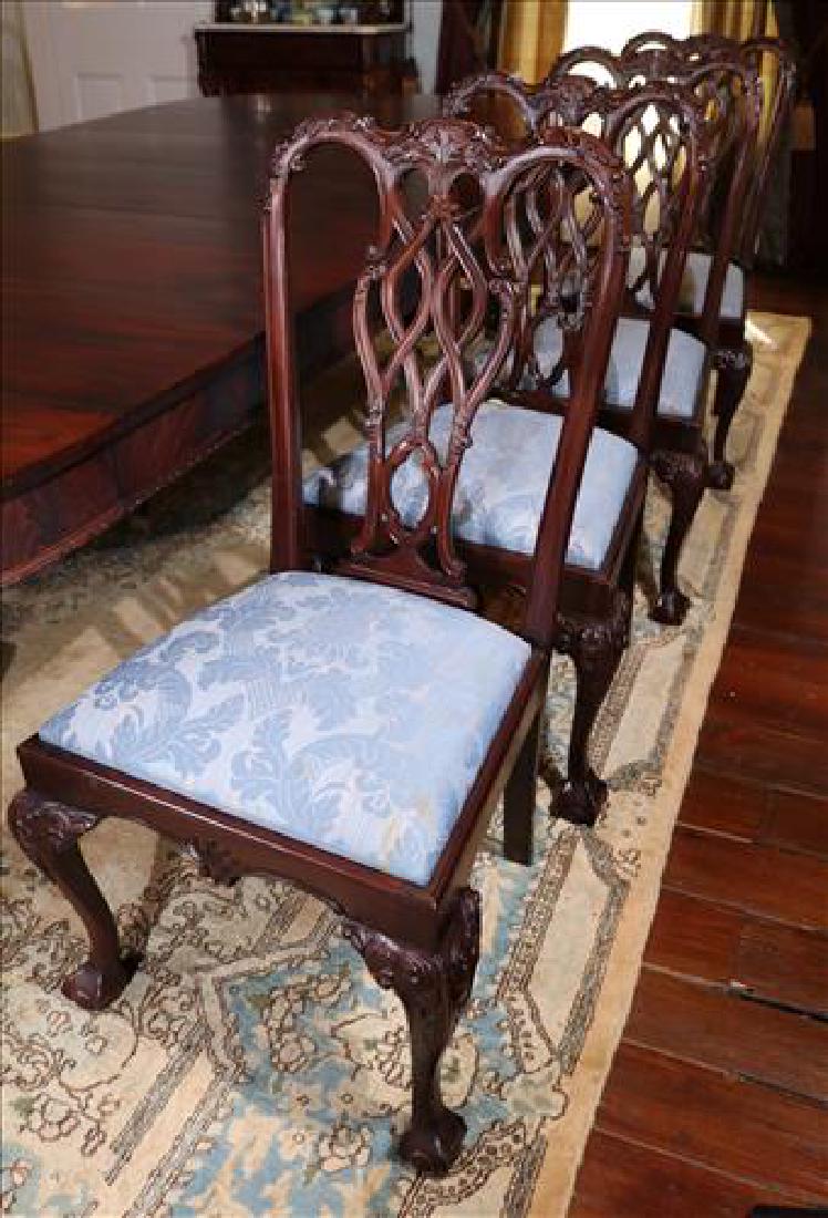 Set of 12 mahogany Chippendale dining chairs (1 of 4)