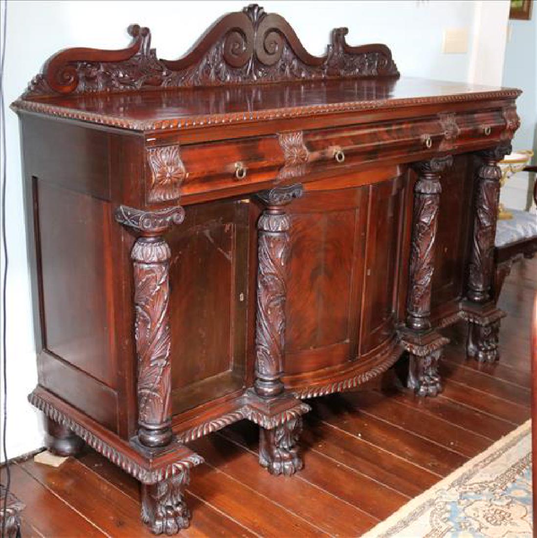 Period Empire sideboard with acanthus columns (1 of 6)