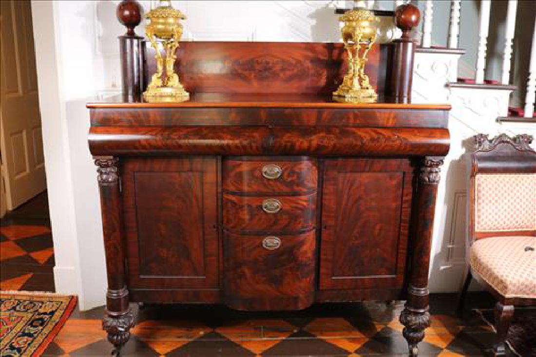 Flame mahogany column front sideboard with backsplash (1 of 8)