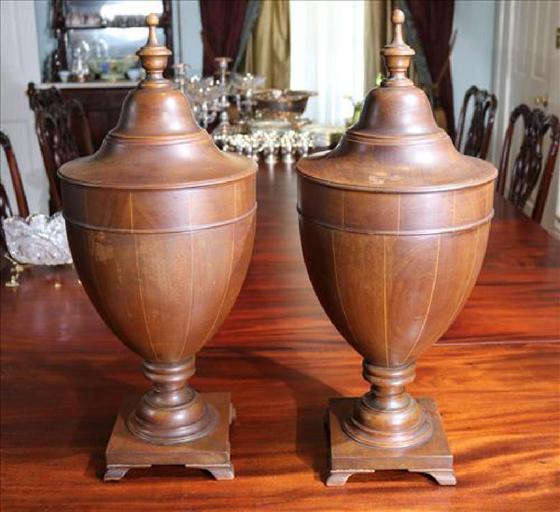 Pair of English antique  knife boxes, walnut (1 of 3)