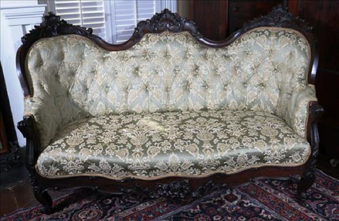 Rosewood rococo sofa with heavy carving (1 of 4)