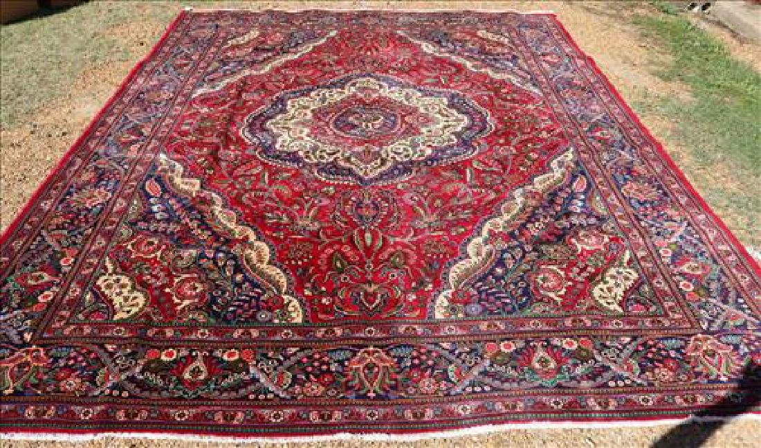 Antique Persian Tabriz Rug, Red, Blue, White, 9'10" X (1 of 3)