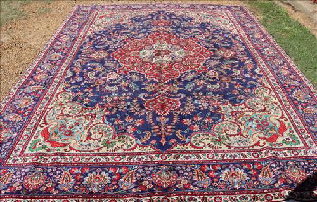 Antique Persian Tabriz Rug, Blue, Red, Beige, Green, (1 of 7)