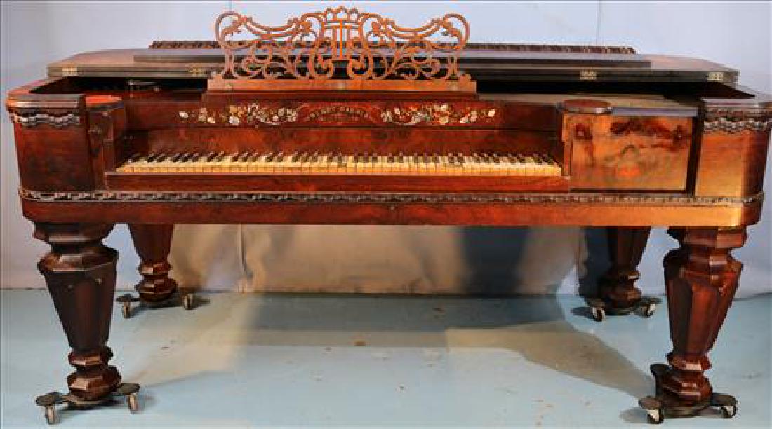 Henry Gaehle rosewood square grand piano: Henry Gaehle rosewood square grand piano, needs some restoration, 37 in. T, 82 in. W, 39 in. D.
