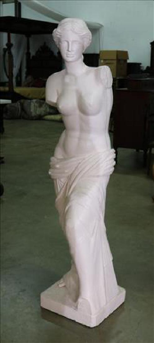 Heavy concrete life size garden statue of girl: Heavy concrete life size garden statue of Grecian girl, 5 ft. 4 in. T