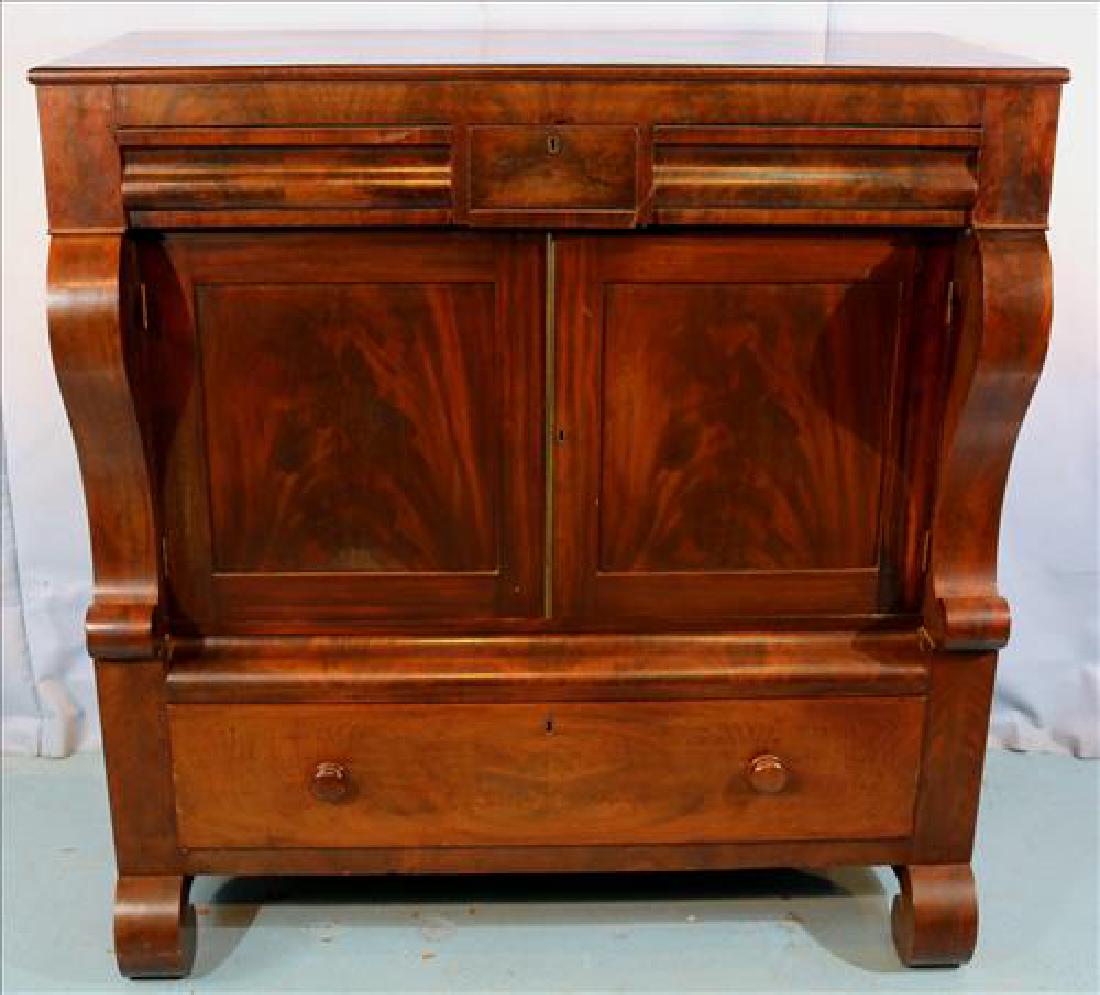 Mahogany period empire Jackson press w column front (1 of 4)