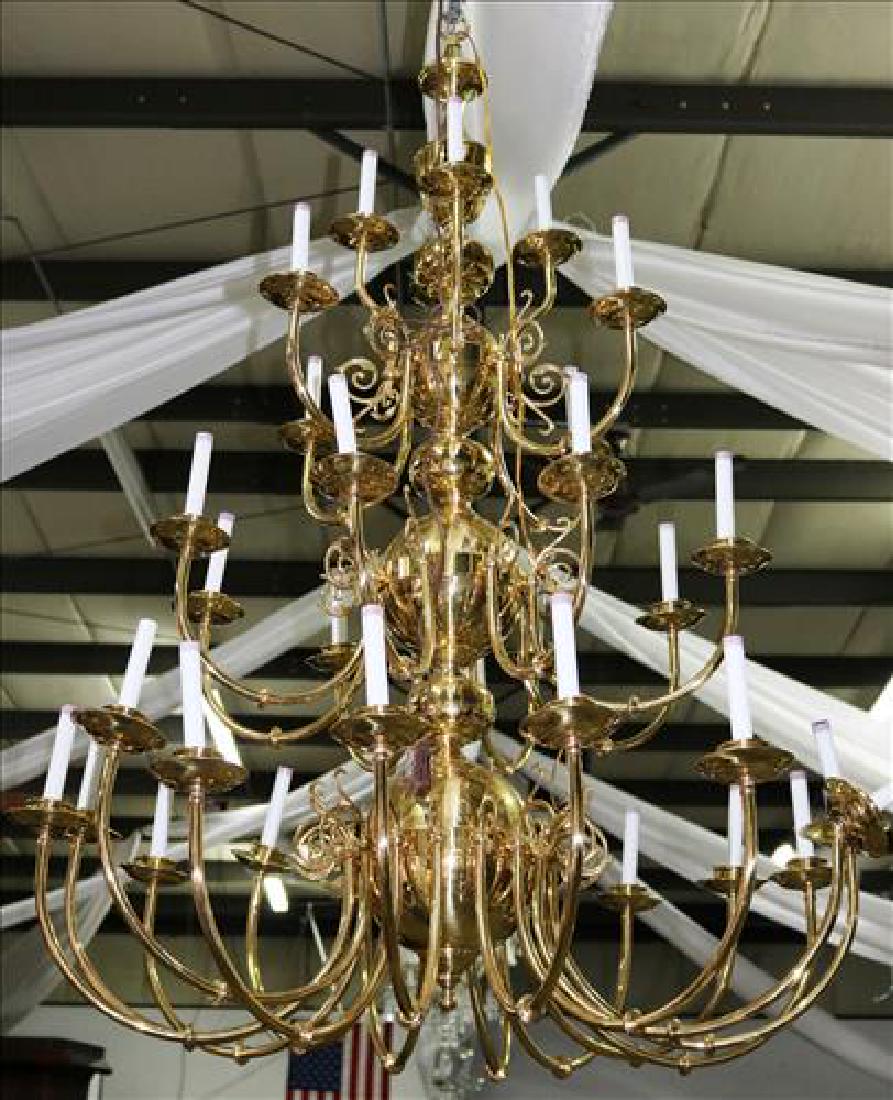 Large brass light fixture with 32 arms (1 of 3)