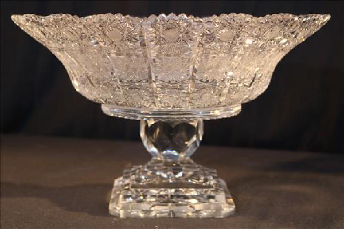 Large cut glass heavy leaded crystal fruit bowl (1 of 3)