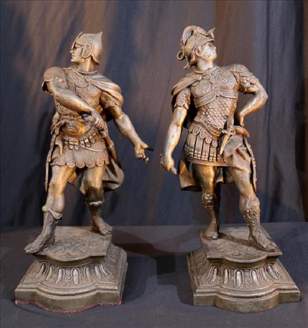 Pair of spelter figures of Roman Soldiers (1 of 3)