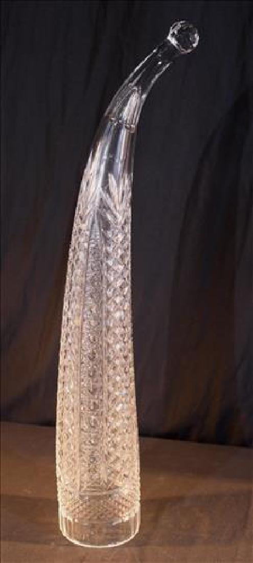 Tall glass horn vase, 27 in. L. (1 of 4)
