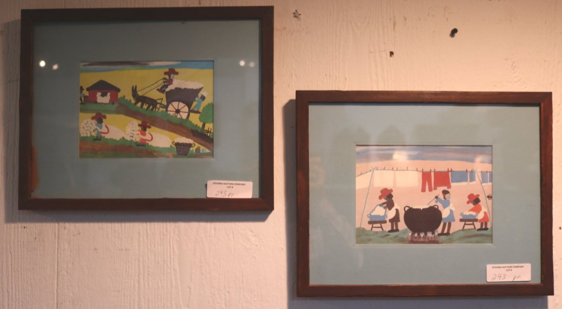 Pair of primitive small paintings, 12 x 15 (1 of 1)