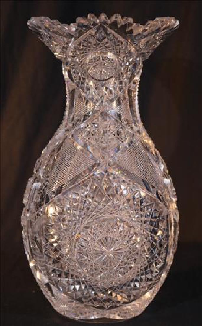 Lg. brilliant cut glass vase in excellent condition (1 of 2)
