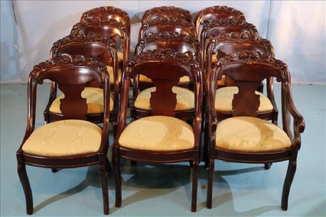 Set of 12 contemporary chairs, solid mahogany (1 of 3)