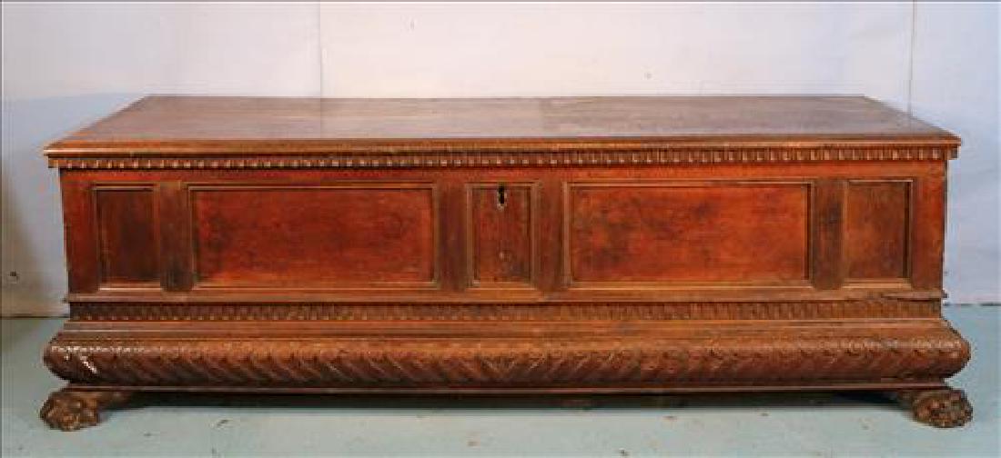 Early English storage chest with claw feet, ca. 1750 (1 of 5)