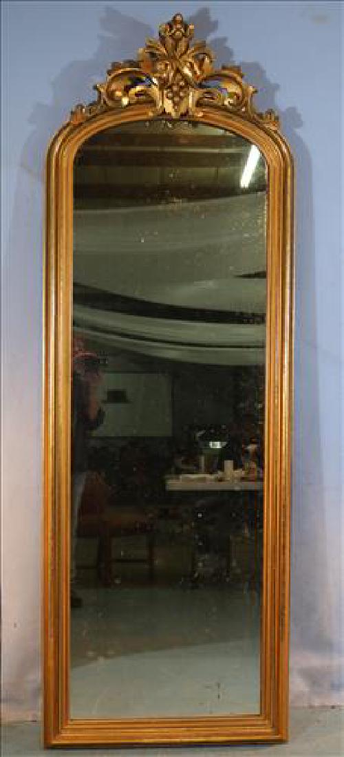 Gold leaf Victorian hanging mirror with crown (1 of 2)