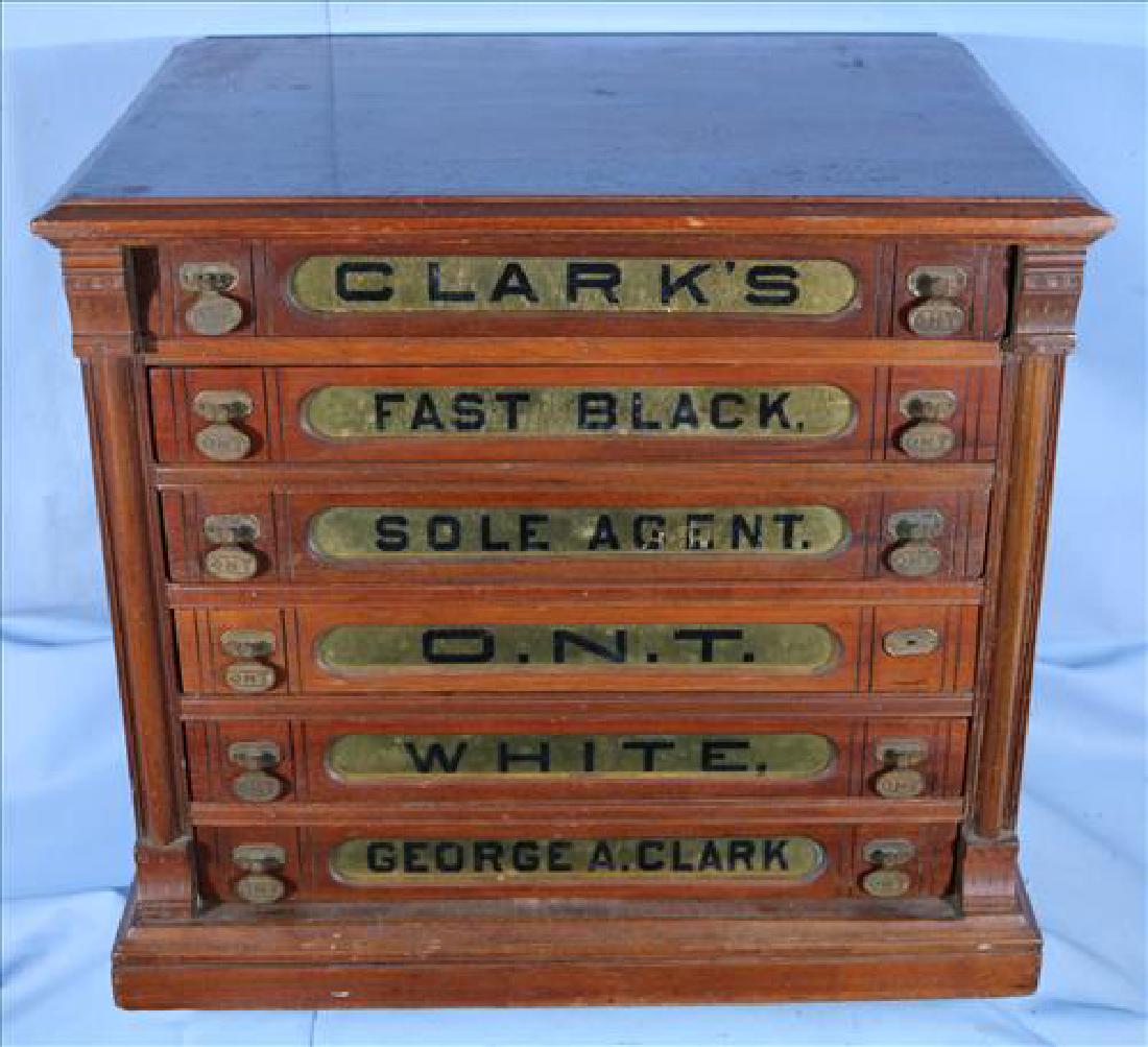 Walnut spool cabinet with 6 drawers, Clark (1 of 5)