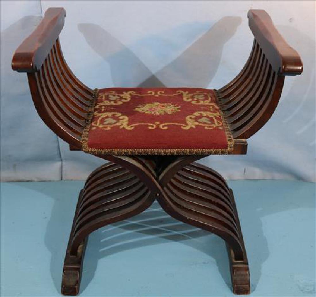 Mahogany saddle stool, possibly Stickley (1 of 4)