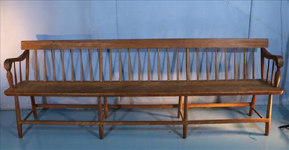 Long primitive pine bench, 81 in. L, 31  in. T, 14 in. (1 of 4)