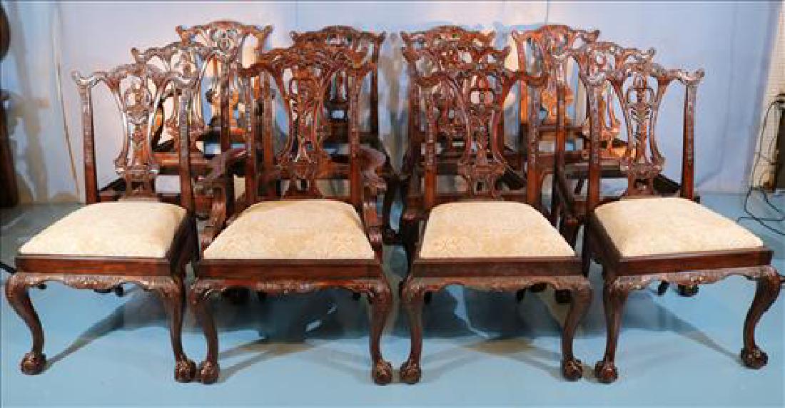 Set Of 12 Mahogany Dining Chairs By Maitland Smith