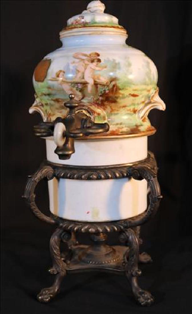 Hand painted porcelain teapot with bronze mounts, 17 (1 of 4)