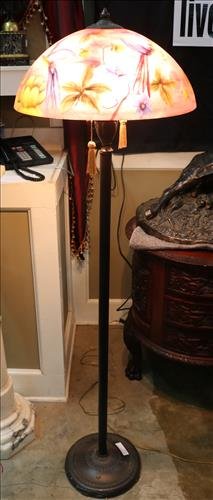 Beautiful chipped ice reversed painted floor lamp (1 of 4)