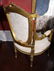 Pair 19th Century French salon chairs with gold gilt - 2