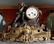 Bronze French mantle clock with figure playing violin