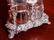 Victorian silver-plate Tantalus set, 3 bottles with - 3