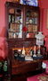 Early mahogany secretary with individual glass panes