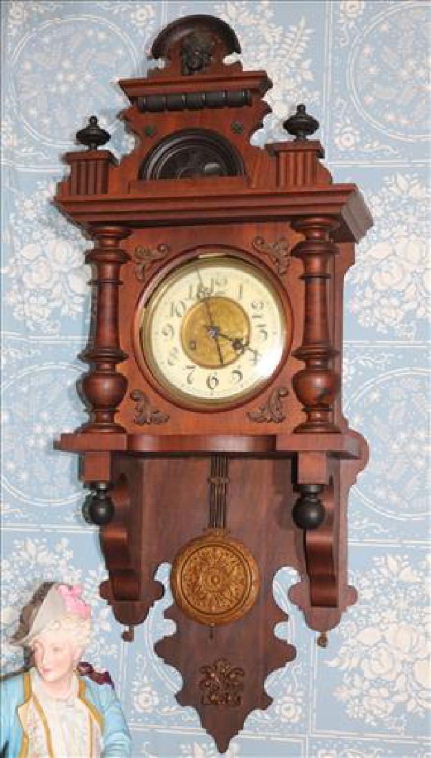 Walnut Victorian wall clock with pendulum Jun 08, 2019 Stevens Auction Company in MS