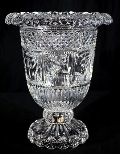 Crystal wine cooler, 11 in. T, 9 in. Dia.: Crystal wine cooler, 11 in. T, 9 in. Dia.