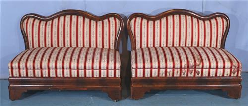Pair of mahogany Empire window benches (1 of 3)