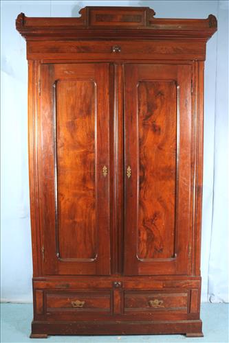 Walnut Eastlake 2 door knock down wardrobe (1 of 3)