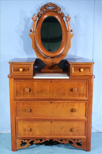 Walnut Victorian wishbone dresser with carving (1 of 4)