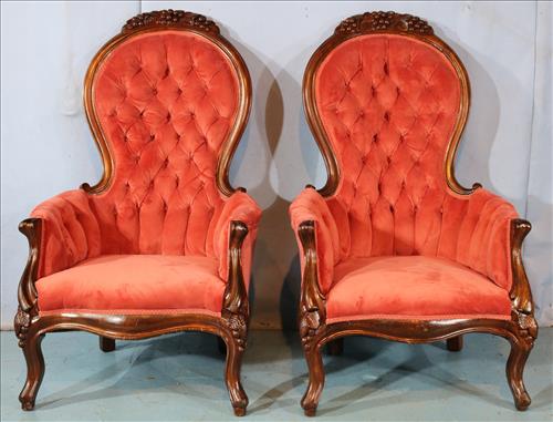 2 piece walnut Victorian parlor chairs (1 of 4)