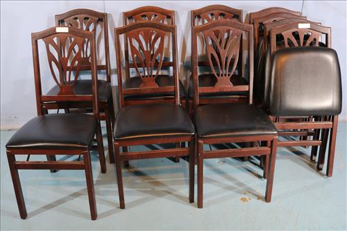 Set of 10 mahogany folding bridge chairs (1 of 3)