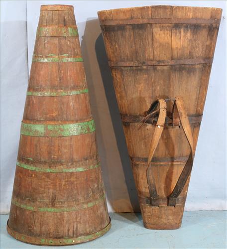 Pair wooden harvest totes used in fields for harvest (1 of 4)