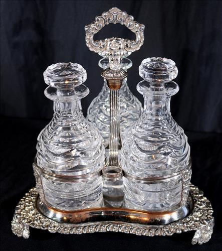 Victorian silver over copper tantalus set (1 of 5)