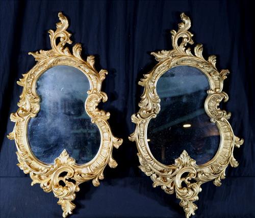 Pair of small French wall mirrors (1 of 4)