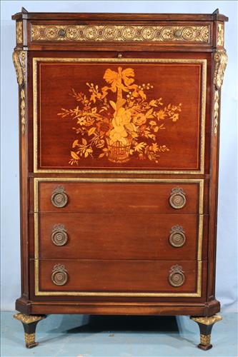 French abattant desk with flowers (1 of 5)