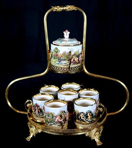 9 piece Capi de Monte tea set (1 of 3)